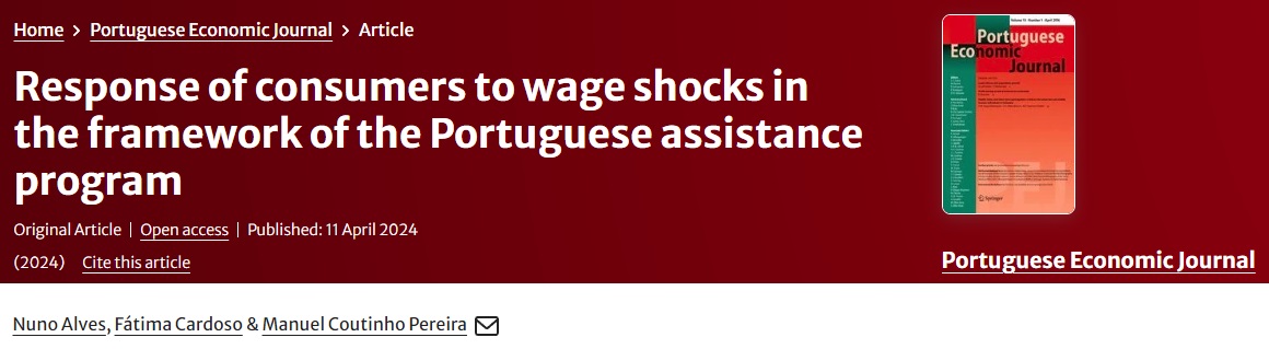 Available online first: 'Response of consumers to wage shocks in the framework of the Portuguese assistance program' by N. Alves, F. Cardoso & M. Coutinho Pereira.
link.springer.com/article/10.100…
#WageShocks #HouseholdConsumption #MPC #Heterogeneity