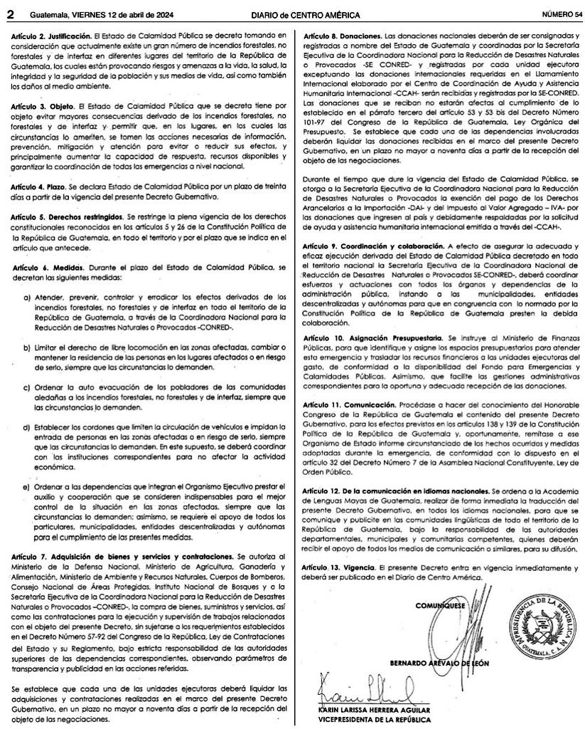 AlvaroArzuE's tweet photo. Y así este gobierno. Publican en el Diario Oficial el decreto de Estado de Calamidad 1 día después que el Congreso lo imprueba. 🤡
#PrimaveraDemocratica
#EstadoDeCalamidad https://t.co/BYpd3hHtTg