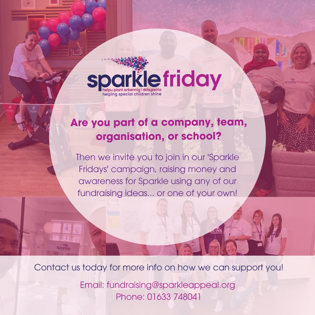 Did you know?💭 The first Friday of every month is #SparkleFriday, where we raise awareness and vital funds for the children and young people who use our services. You could do a workplace challenge, a bake sale, or a non-uniform day... the options are endless! #FridayFeeling