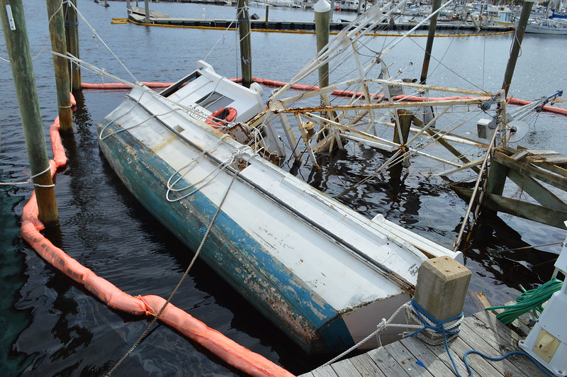 SeaGrant's tweet photo. #WhySeaGrant Derelict vessels create hazards for other boaters & marine life. @FloridaSeaGrant is helping coastal communities devastated by Hurricanes Michael & Ian remove #DerelictVessels & #MarineDebris to enhance #Florida waterways. Learn more here: https://t.co/O6oYEkYbgg https://t.co/o36T1dxxCs