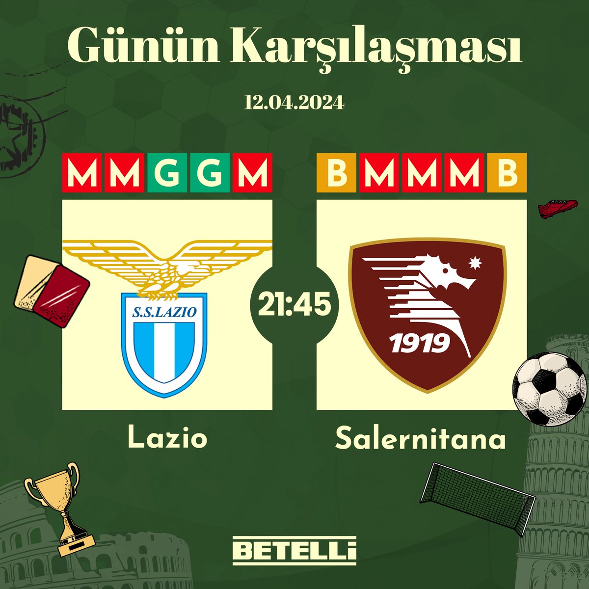 ⚽ Serie A'da Lazio 2 maçtır kaybediyor! Salernitana ise deplasmanda 6 maçtır kazanamıyor! #Betelli ile bu maça özel oranlar için linke tıkla! Betelli Giriş: bit.ly/47aoXP0