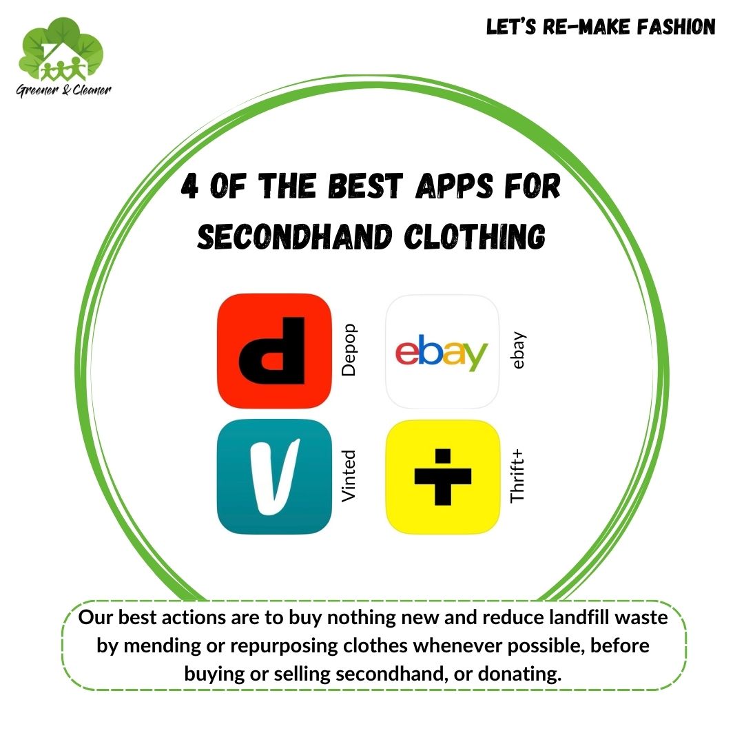 Four of the best apps to buy and sell secondhand clothing. Remember to take a pause before you buy - do you need it? Will you wear it often? Would it be better to hire or borrow an item?