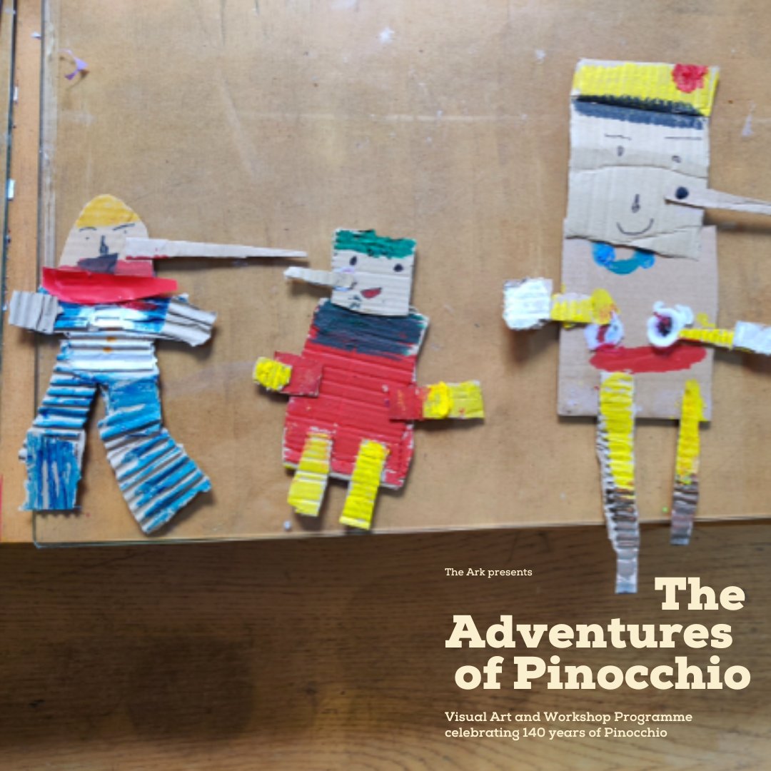 Drop in to to our FREE Gallery and Visual Art Response area, The Adventures of Pinocchio, at The Ark this weekend ⭐ ⭐Sat 13 - Sun 14 April ⏰10:30am-1pm & 2:30-5pm* *(last entry 12:30pm or 4.30pm) 💥For children aged 4-12 and their grown-ups 👇 ark.ie/events/view/ad…