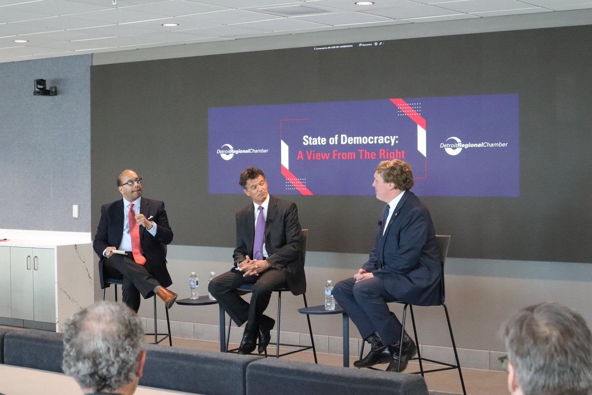 On April 8, the Detroit Regional Chamber hosted @SenEdMcBroom and Dave Trott, former U.S. Representative and Michigan Advisory Council Member of Keep Our Republic, who spoke about the unconventional threats facing the U.S. and Michigan election systems and how to strengthen trust