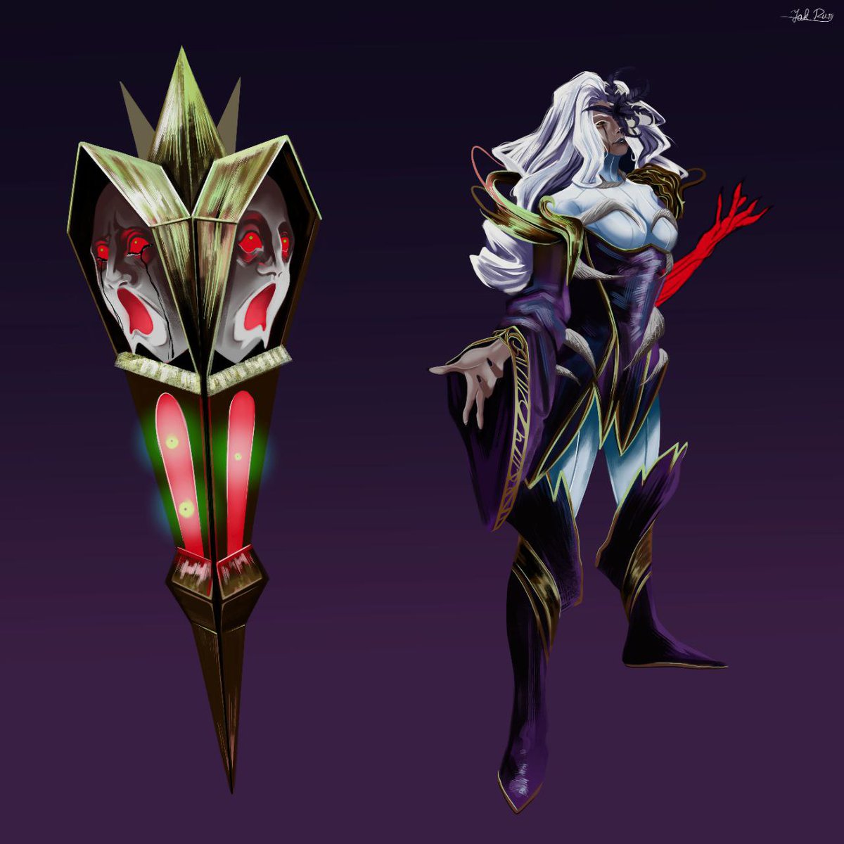 Coven Renata Glask - skinconcept. Which rare you give this skin? I use for this art the @theposearchives pose #LeagueOfLegends #RenataGlask #conceptart