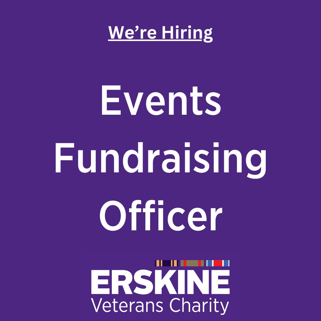 We're hiring a dynamic and creative Events Fundraising Officer to join our award winning fundraising & communications team on a permanent basis! 🎖️Attention to detail & events management experience crucial 💸 Grade 4 Salary £28,616-£33,117 💜 Flexible Working/Hybrid working