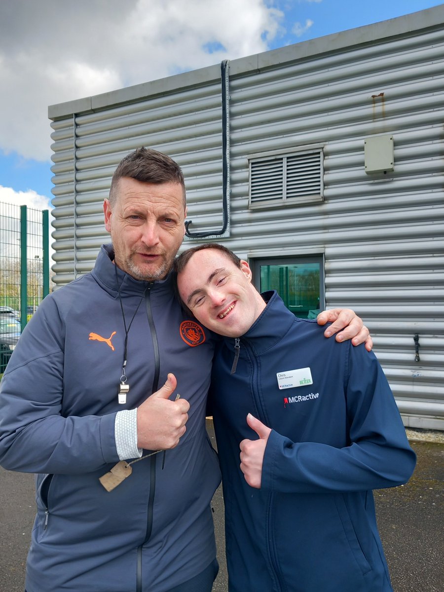 This week, Christopher moved into a new Leisure Assistant position at the National Tennis and Football Centre. Chris has worked for GLL for over 7 years. Here he is with Paul Kelly, Manchester City's disability coach. Chris started his new role on his birthday! @gllsf #WorkFit