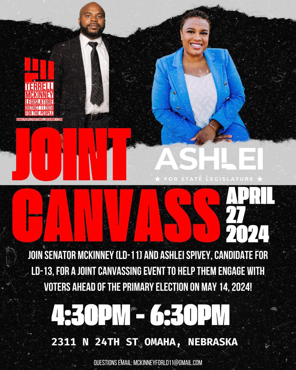 Joint canvass with Ashlei Spivey sign up today to join us at mobilize.us/nebdems/event/… #forthepeople