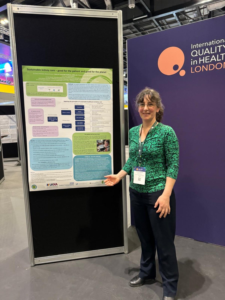 Presenting our poster on #SustainableKidneyCare - good for the patient and good for the planet - at #Quality2024 ⁦@SusHealthcare⁩ ⁦@UKKidney⁩ ⁦@patientsknowbes⁩ ⁦@suren_kan⁩ #KitNewCare ⁦@kidneycareuk⁩
