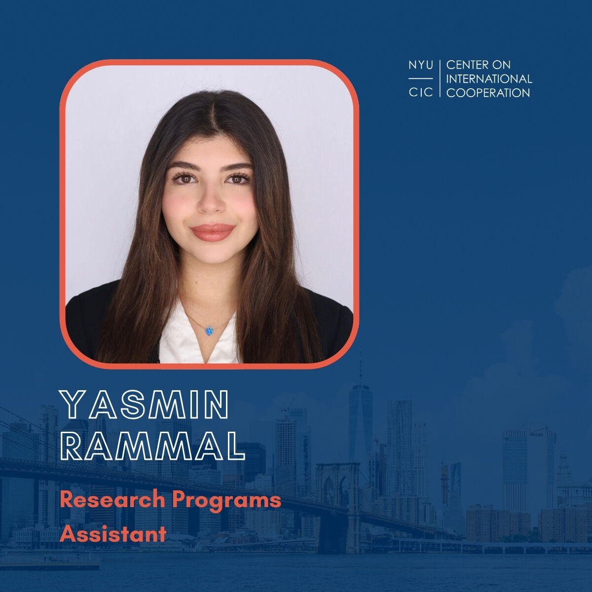 🌟 Welcome Yasmin Rammal, our new Research Program Assistant! 🌍 Currently studying Politics at @nyuniversity, she brings a unique perspective. From interning at @LebanonUN to researching pandemic responses, she is committed to driving positive change. 🔗 cic.nyu.edu/people/yasmin-…