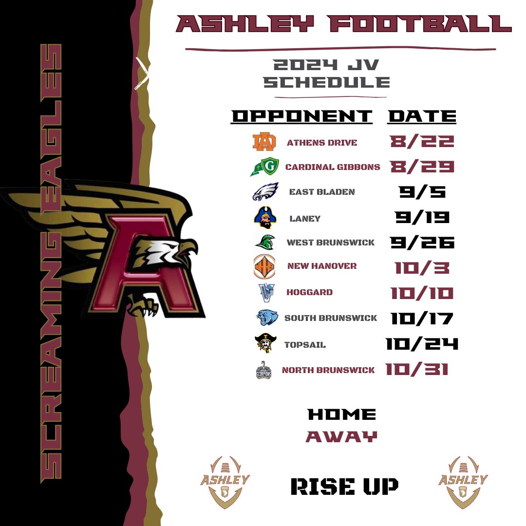 Ashley Football 2024 Schedule Drop!! New year, new goals, RISE UP!