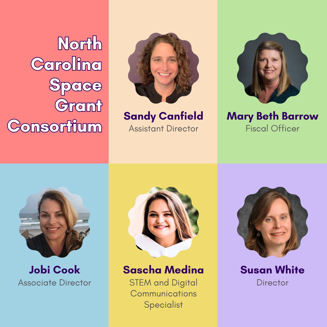 ✨ Closing out this week's highlight! 🌟 Meet the @ncspacegrant team! 👋🏼 🌐: ncspacegrant.ncsu.edu/about/nc-space… #NASASpaceGrant 🌌 🌠: spacegrant.org 👩🏿‍🔬 #Research 📚️ #Fellows 🧑🏼‍🏭 #NASAInterns 👩🏿‍🚀 #Scholarships 💰️👩🏿‍🎓 #Science 🔬 #Engineering 👩🏻‍🔧 #Math 👩🏽‍🏫 #STEM ⚙️ 📸: NCSGC