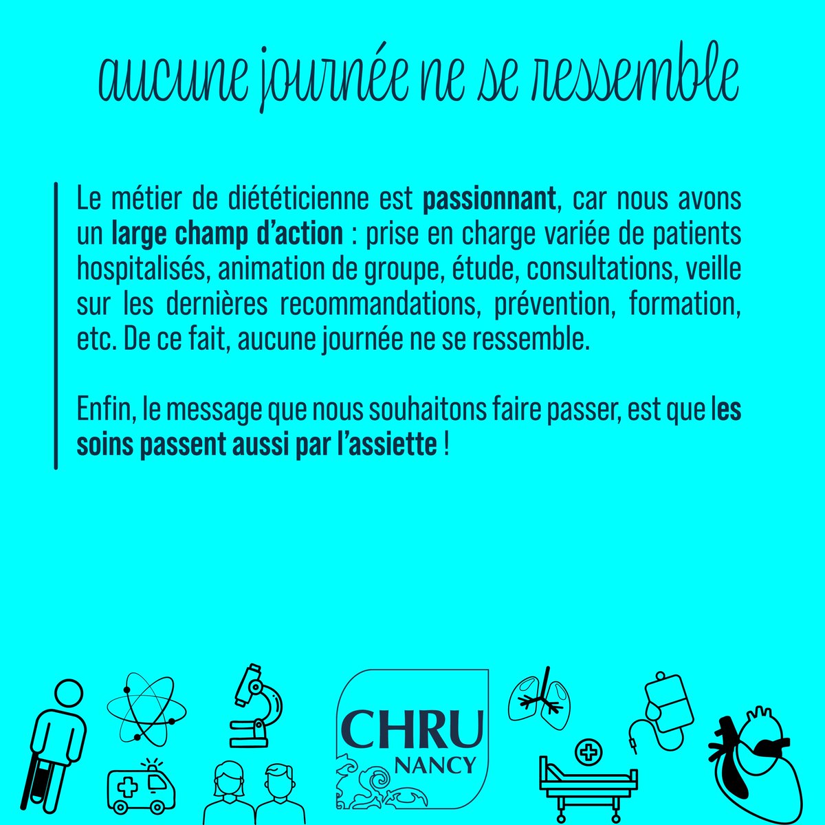 👩‍⚕️ Après avoir été diplômée, en 2016, d'un DUT génie-biologique santé option diététique, Sonia Kotlyarov est arrivée au CHRU de Nancy Aujourd'hui, elle nous parle de son parcours ⤵️ Retrouvez nos dernières offres d'emploi ➡ urlz.fr/mg26