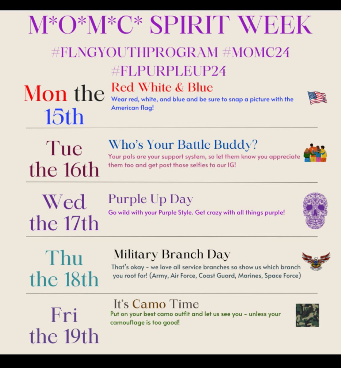 Reminder … Show your Spirit!