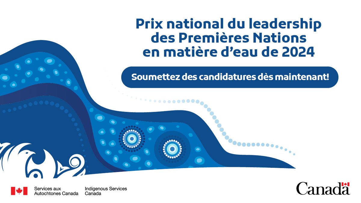 Proposez la candidature d’un leader communautaire qui se consacre à assurer l’accès à l’eau potable aux communautés des Premières Nations. Soumettez une candidature d’ici le 30 avril : ow.ly/61hA50Rcz4v