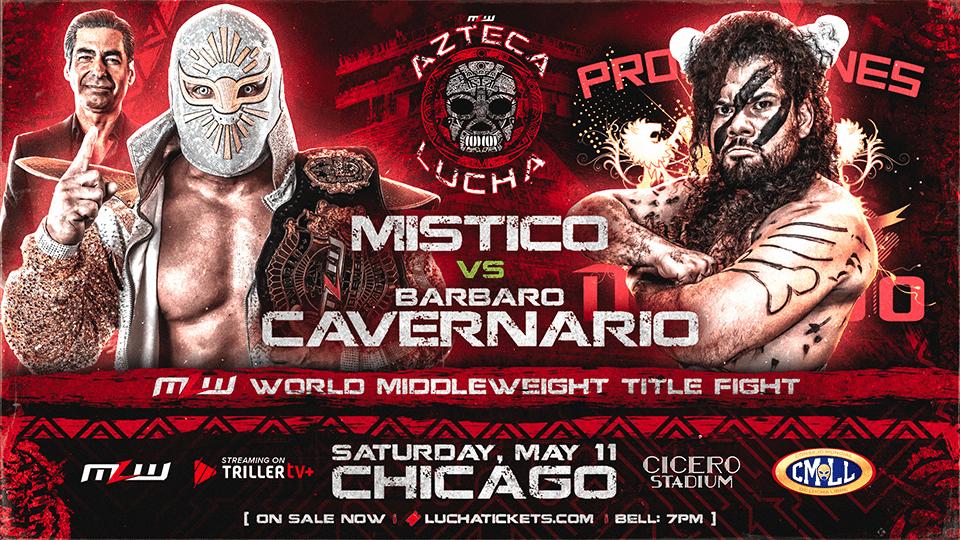 global_catch's tweet image. [News] La #MLW a annoncé un premier match pour #AztecaLucha qui aura lieu le 11 mai prochain : 

➡️ Mistico défendra son MLW World Middleweight Championship contre Barbaro Cavernario
