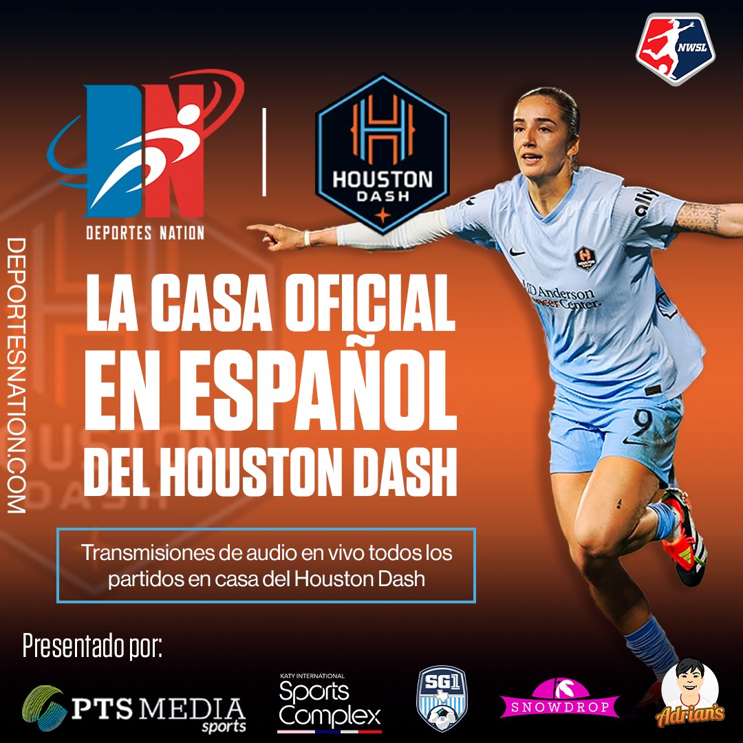 🔊 HOUSTON DASH EN ESPAÑOL Escucha los partidos del @HoustonDash esta temporada a través de DeportesNation.com. @DanyRodriguezR y @alexrparra tendrán la narración de cada partido local. #NWSL #NWSLespañol #HoustonDash #DashDeHouston #DashOn #DTFO