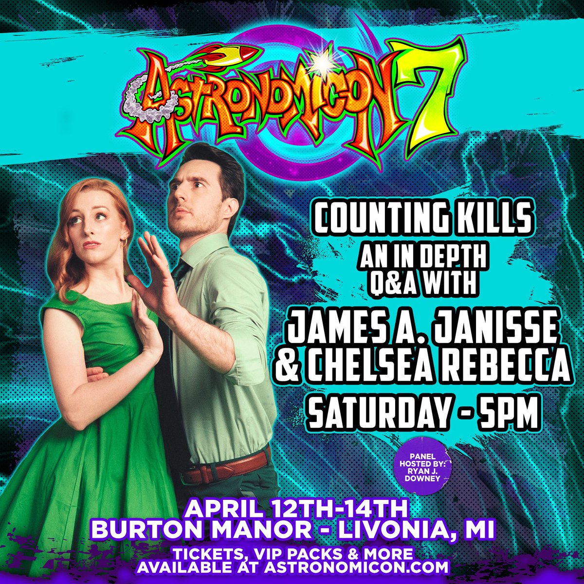 STARTING TODAY we'll be at Astronomicon in Livonia, MI all weekend, with a Q&A panel tomorrow! Come see us if you're in the area, it's our first convention in our home state!! astronomicon.com/tickets