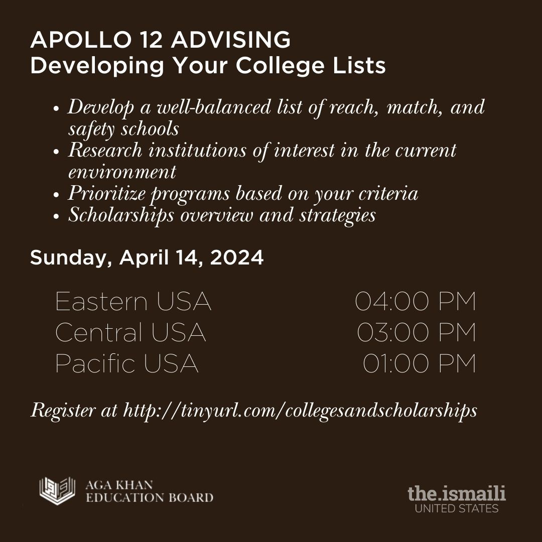 Discover tips for college & scholarship lists at Apollo 12's webinar on April 14 at 3pm CT. Find schools matching your interests & learn about scholarships. tinyurl.com/collegesandsch…