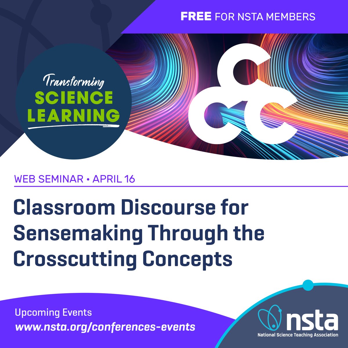 Join #NSTA on April 16 at 7 PM ET, for the second web seminar in our Crosscutting Concepts (CCCs) series. Engage in scientific sensemaking, learn about how the CCCs function, and speak with fellow participants about using these strategies. Register here: bit.ly/43TXWiO