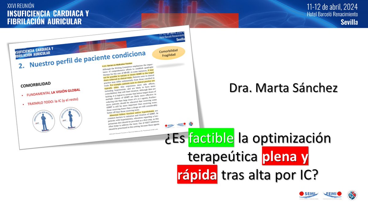 Empate por puntos en el cara a cara sobre la titulación rápida de tratamiento en ICFE reducida. Las ⚔️ quedan en alto, pero prima un mensaje: hacerlo es óptimo pero siempre primando la seguridad del paciente! #26ICyFASEMI @semi @msanchezmar #cienciayamistad