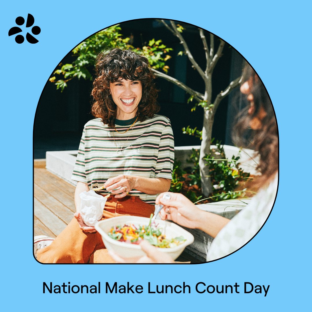 97% of employees say taking a #lunchbreak improves their workday, yet most of them either work while they eat or skip lunch altogether. Tomorrow is #NationalMakeLunchCountDay, reminding us all to step away from our desks for lunch — energizing us and making us more productive. 🥗