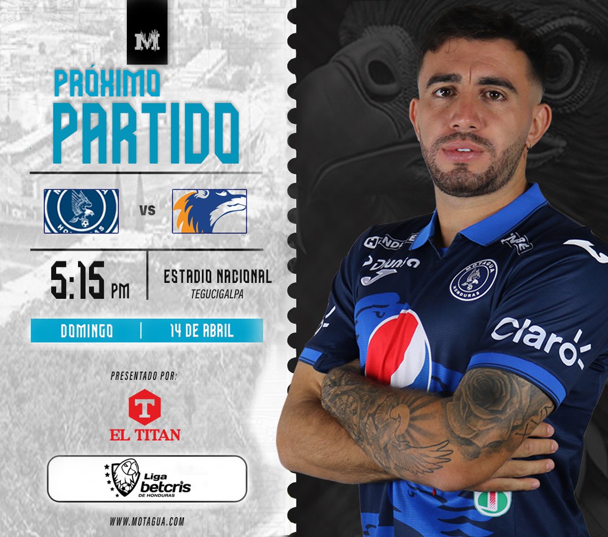 🗓 | TEGUCIGALPA | Este domingo continúa nuestro vuelo, nos vemos en el Nacional 🦅 📍 Jornada #15 🆚 #UPNFM 🏟 Estadio Nacional 📅 14 de Abril ⏰ 5:15 P.M. #Motagua #CiclonAzul