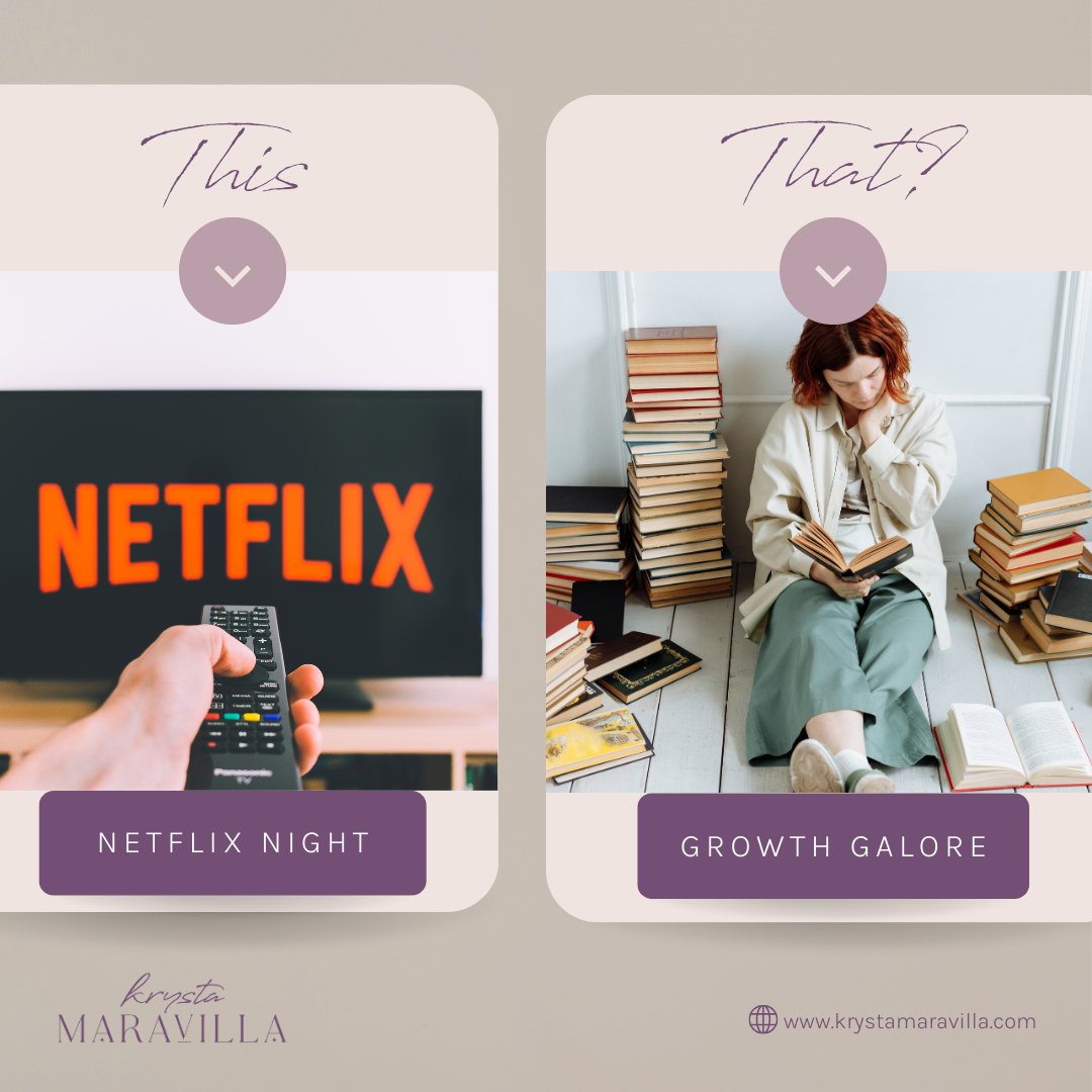 Skipping Netflix for self-improvement books & paranormal romance? That's me! From workouts to car rides, I'm all about growth. Embrace your quirks! Comment 'Mindset' for my growth guide. 

#MindsetShifts #krystamaravilla #PersonalGrowth #MentalWellness #LifeQuirks⁠