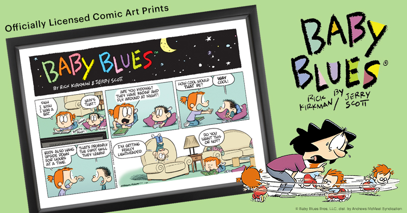 We've got the perfect gift for the all the parents in your life! Give them the gift of laughter with a 'Baby Blues' comic art print! 🎁 Shop now at store.gocomics.com/baby-blues.