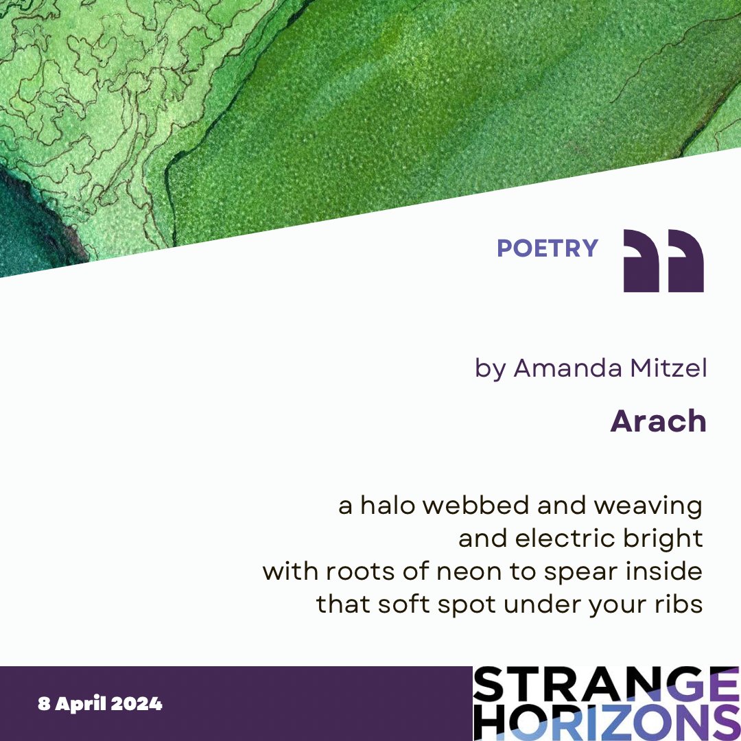 Poetry: Anarch by Amanda Mitzel 'a halo webbed and weaving / and electric bright / with roots of neon to spear inside / that soft spot under your ribs' Read the full poem at the link in our bio!