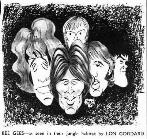 This caricature by Lon Goddard appeared in Record Mirror, Feb. 3, 1968.