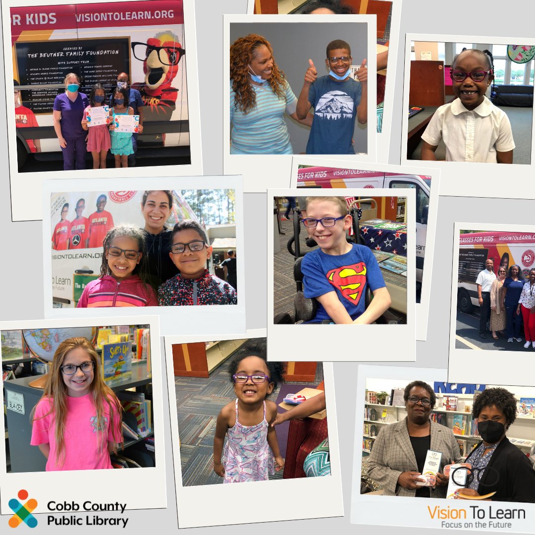 1/4 Getting ready for the 7th (seventh!) #summertime of the Vision To Learn/CCPL partnership has us #smiling 😁😎 “Although we have provided service at libraries across the country, Cobb County was a pioneering partner in this work...