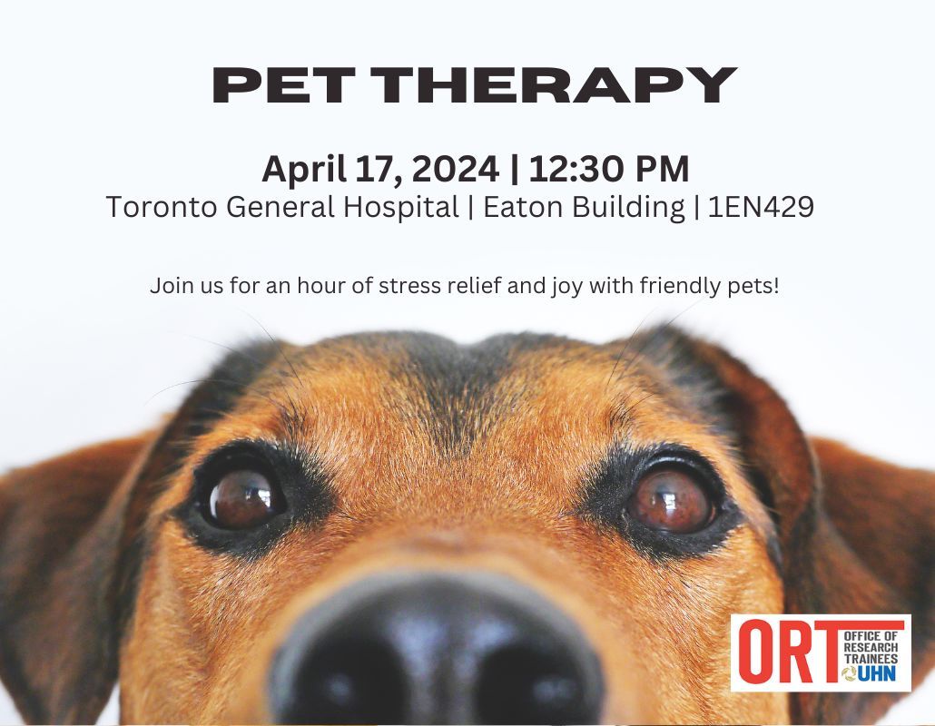 Do you want to relieve your stress? Do you want to play with some friendly pets? Come by to TGH Eaton Building for the ORT and UHN Wellness Pet Therapy Event! 🐶 buff.ly/3U80WVk 🐱