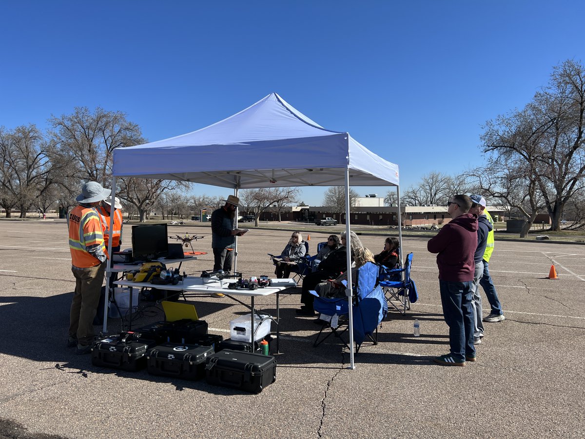 The USGS Geosciences and Environmental Change Science Center admin staff recently spent a sunny morning outside at the Denver Federal Center to learn about UAS technology and science applications. #FieldPhotoFriday