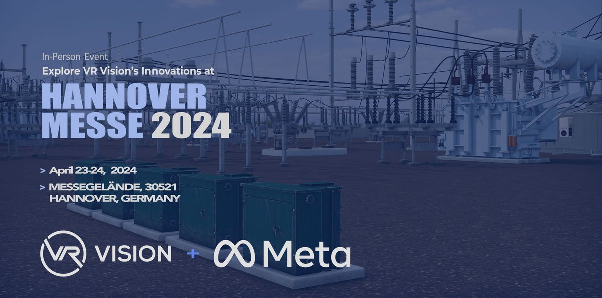 Exciting times ahead at @hannover_messe 2024! @VRVisionInc in partnership with @MetaforWork , invites you to Booth E40, Hall 17, April 23-24th. Dive into an immersive world of innovation with virtual reality. Secure your spot now: meetings.hubspot.com/roni-cerga/han… #HannoverMesse2024