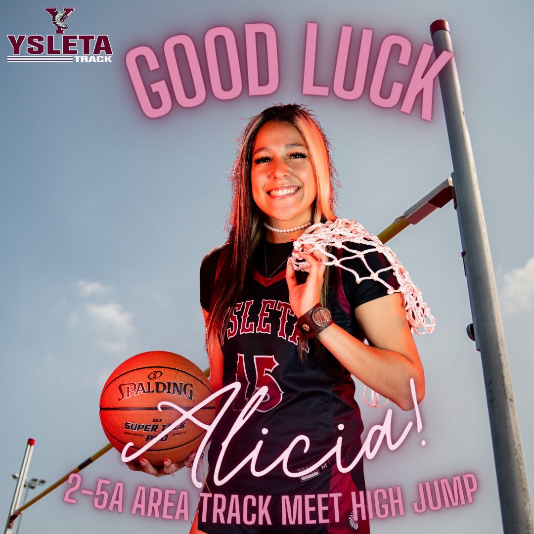Good luck to Alicia as she will be competing today in the 2-5A Area High Jump!!! Go get em’ Alicia!! 🥇@YHSTrack