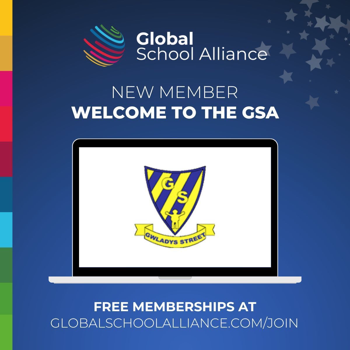 Global School Alliance (@gschoolalliance) on Twitter photo Welcome to the GSA, <a href="/GwladysStPrim/">GwladysStreetPrimarySchool</a>! 👋🌎 As a Member, schools can develop their global network by connecting and collaborating with schools in over 120 countries worldwide.
Join for free: globalschoolalliance.com/join. Welcome to the GSA, <a href="/GwladysStPrim/">GwladysStreetPrimarySchool</a>! 👋🌎 As a Member, schools can develop their global network by connecting and collaborating with schools in over 120 countries worldwide.
Join for free: globalschoolalliance.com/join.