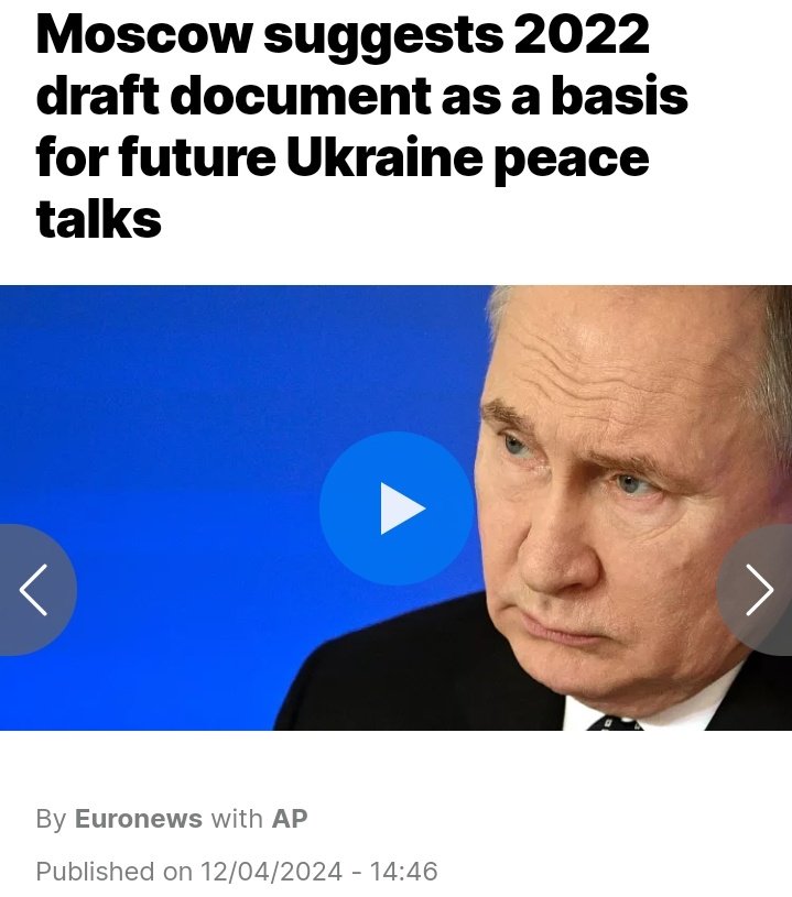 BREAKING - Rusland stelt vandaag vredesbesprekingen voor. Is dit niet het moment waar de Westerse wereld al die tijd al op wacht?

#PeaceTalks