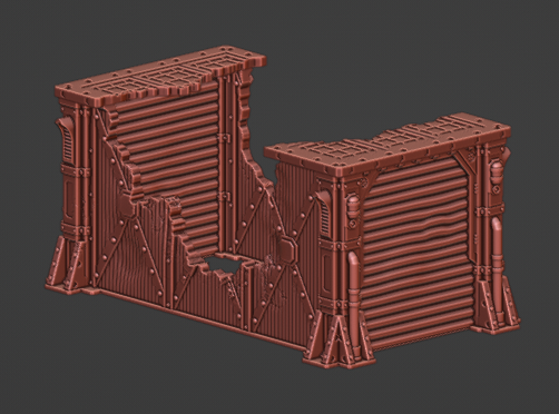 Trying out some ruined versions of the buildings in the #grimdark Trainyard set #3Dprinting #wargaming #warhammer40k #killteam #necromunda #firefight #OPR #terrain #scifi #tabletopgaming