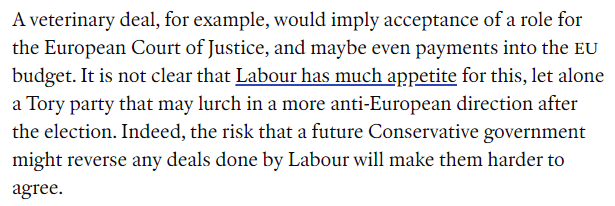 One of the reasons not to set too many stretch targets for the UK-EU relationship is the number of misunderstandings on both sides. On dynamic alignment and the ECJ for example - neither of which are strictly needed for an SPS deal.