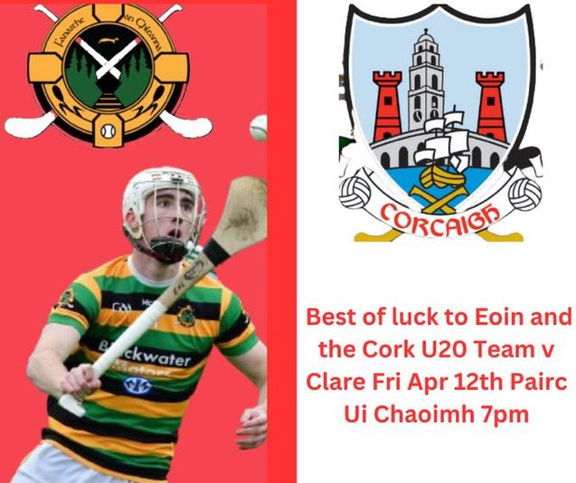 All the best to Eoin and @OfficialCorkGAA U20 hurlers tonight from @nicksgaa @NBSHIPPING