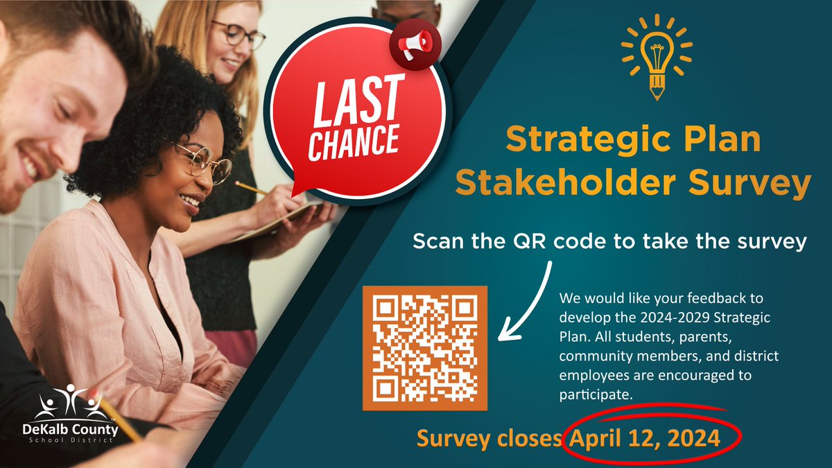 📢 Today is the LAST DAY! Let your voice be heard! 🗣️ Help us craft the #DCSD 2024-2029 Strategic Plan, and let's shape the future of education together! 📚✨ 📱 Scan QR code 🔗 or click here: bit.ly/3SdUJq3 Every voice counts!✊ #DisruptingForExcellence #iLoveDCSD💙🧡