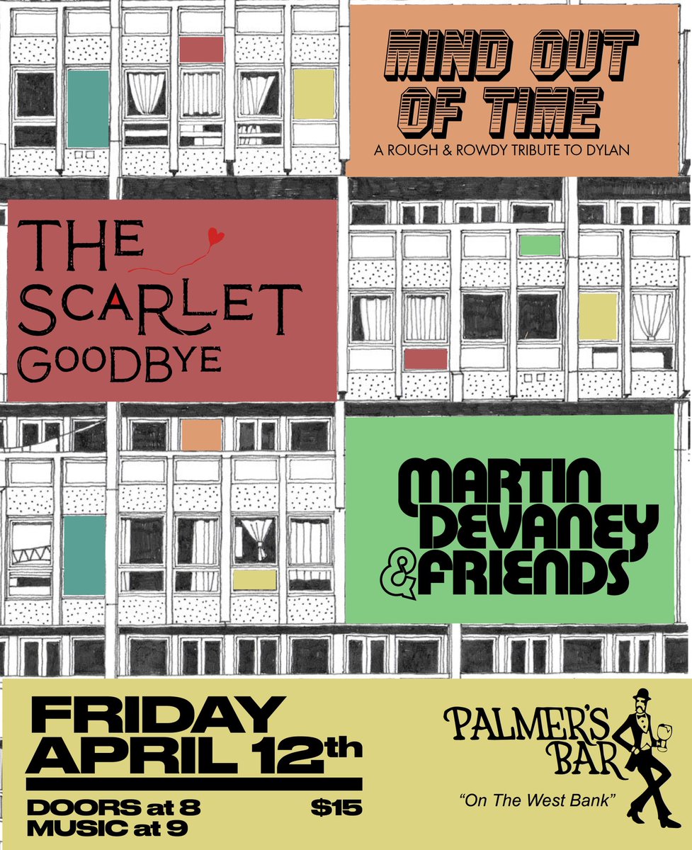 I’ve played Palmer’s a ton over the years, but it’s been over a year since the last one and we’re pretty psyched for tonight. Hope ya can make it down for a great three band bill!