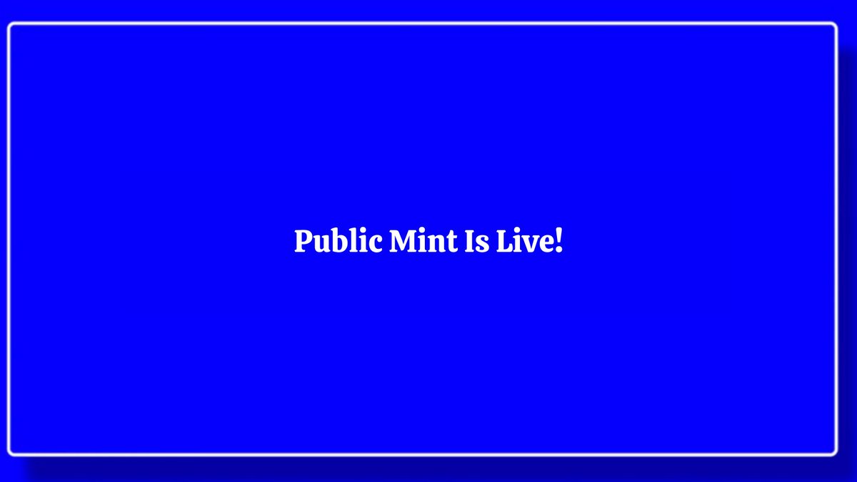 Public Mint Is Live!

Mint Link: opensea.io/collection/pix…