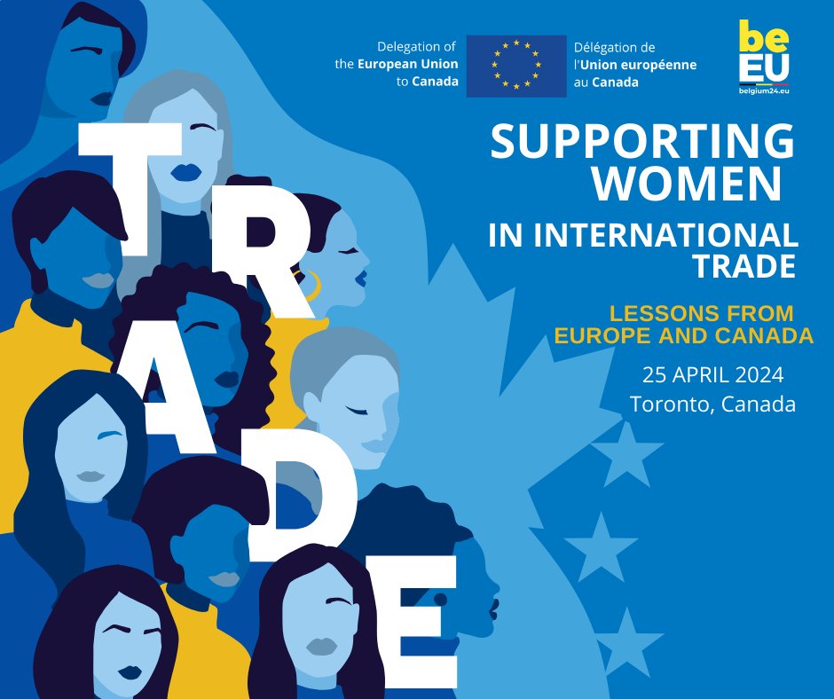 🤝As part of #BelgianDays in Toronto & in the framework of the @eu2024be outreach in 🇨🇦, we are co-organizing with @euincanada a roundtable on 'Supporting #Women in International #Trade.' Join us! Details: 25/4 at 9am at Dentons Toronto RSVP: frczqyg9775.typeform.com/to/yUvvF1qf