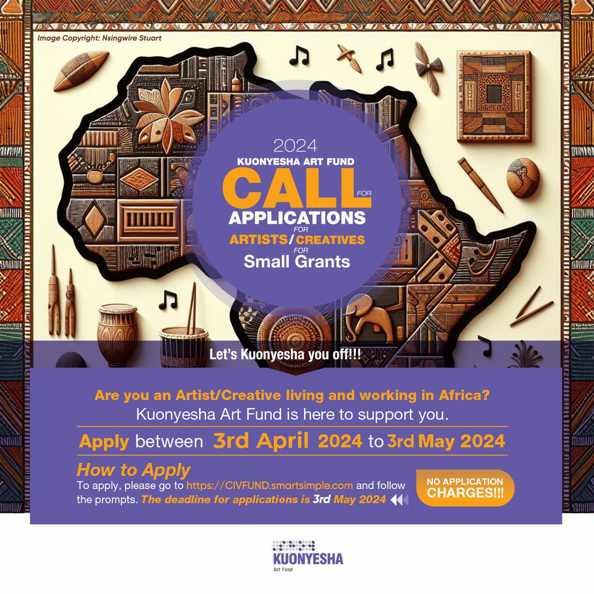 🆕//OPEN CALL// 👋🏿Hey there, artists and creatives in Africa!🌍 🗞Exciting news! The Kuonyesha Art Fund is back for 2024✍🏾Ready to apply? Visit🔗: CIVFUND.smartsimple.com and follow the simple steps.