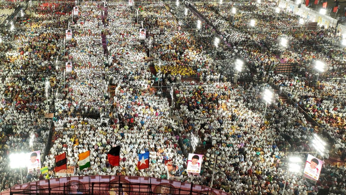 TN CM MK Stalin and Congress leader Rahul Gandhi address public meeting in Coimbatore.