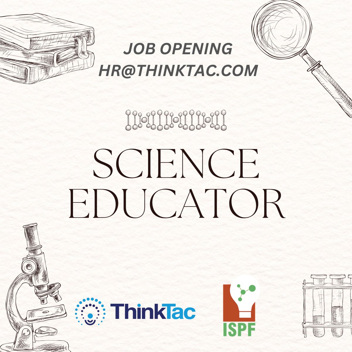 ThinkTac is Hiring !!! 

SCIENCE EDUCATOR  

 #scienceteacher #physicsteacher #chemistryteacher #biologyteacher #k12schools #job #vacancy #school #teaching