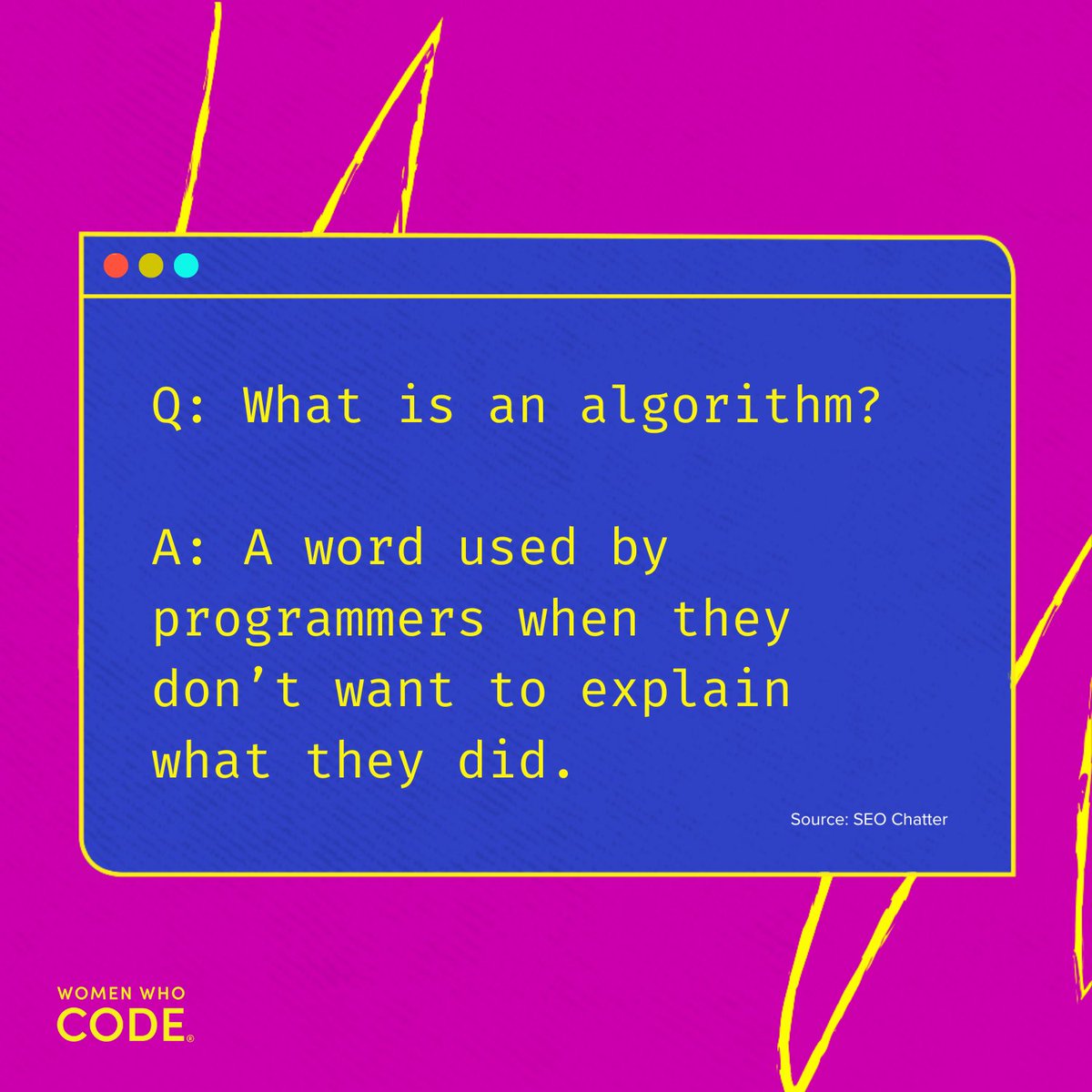 WomenWhoCode's tweet image. Hit a coding roadblock? Take a breather and enjoy some #FunWithCode! Laughter might inspire your next big idea.
#WomenWhoCode #WomenInTech
#WomenInSTEM