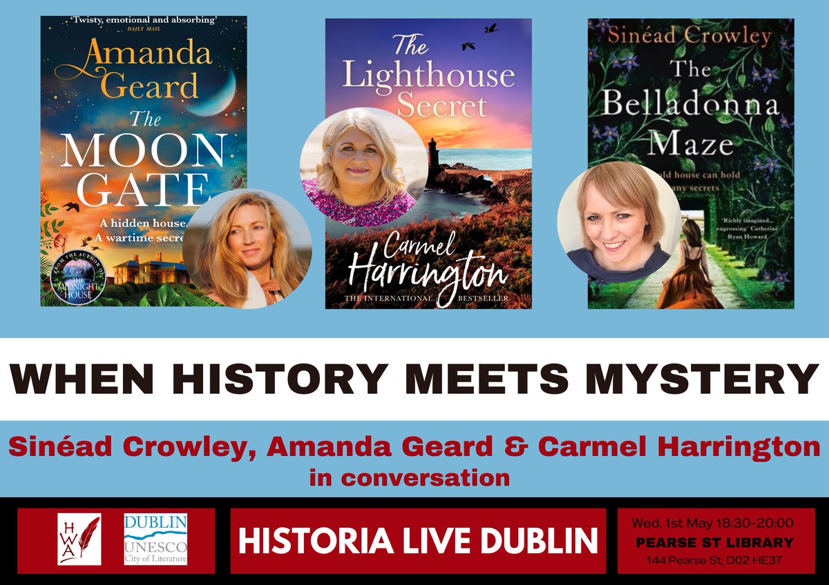 This May catch the wonderful @SineadCrowley at the #HistoriaLive When History Meets Mystery panel alongside some wonderful authors 📚 Grab your tickets here: bit.ly/3Vtt3iH